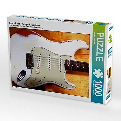 Puzzle CALVENDO Puzzle Heavy Relic - Vintage Rockgitarre - 1000 Teile Foto-Puzzle glückliche Stunden Kinder