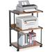 3-Shelf Printer Stand with Storage, Rolling Printer Table Machine Cart with Wheels, Mobile Desk Organizer Shelves for Office