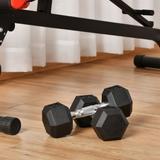 Soozier Hex Rubber Free Weight Dumbbells, 12 Lbs. Set of 2, Lift Weights for Strength Training, Black