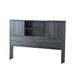 Twin Bookcase Headboard with 2 Sliding Doors, Distressed Gray