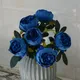 Bouquets de pivoines artificielles fleurs de mariage fleurs de pivoines bleu rouge et blanc