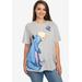 Plus Size Women's Women's Plus Size Disney Eeyore Butterfly Heather Gray Short Sleeve T-Shirt by Disney in Gray (Size 2X (18-20))