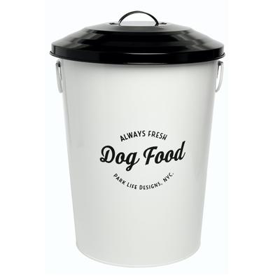 Andreas White Small 17Lbs Pet Dog Cat Food Bin by Park Life Designs in White