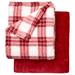Fleece Blanket + Free Throw by BrylaneHome in Cabernet (Size FL/QUE)