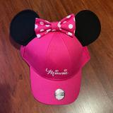 Disney Accessories | Disney Minnie Mouse Hat With Ears | Color: Pink | Size: Osbb