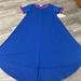 Lularoe Dresses | Lularoe Blue W/Pink Trim Carly Dress; Xxs | Color: Blue/Pink | Size: Xxs