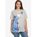 Plus Size Women's Women's Plus Size Disney Eeyore Butterfly Heather Gray Short Sleeve T-Shirt by Disney in Gray (Size 5X (30-32))