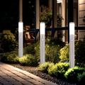 3x support de lampe sur pied extérieur jardin spots en acier inoxydable éclairage motion detector