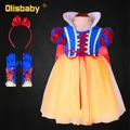 Robe princesse blanche neige pour filles manches bouffantes Costume d'halloween vêtements de