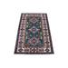 Shahbanu Rugs Hand Knotted Super Kazak with Triple Medallions Design Extra Soft Wool Dark Green Oriental Rug (2'6" x 4'2")