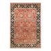 Overton Hand Knotted Wool Vintage Inspired Traditional Mogul Orange Area Rug - 6'1" x 8'10"