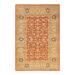 Overton Hand Knotted Wool Vintage Inspired Traditional Mogul Orange Area Rug - 6'2" x 9'2"