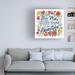 Trinx Happy Thoughts V White by Janelle Penner - Wrapped Canvas Textual Art Canvas, Wood in Blue/Red/White | 14 H x 14 W x 2 D in | Wayfair