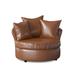Barrel Chair - Andover Mills™ Alsup Barrel Chair, Wood in Brown | 38 H x 46 W x 44 D in | Wayfair 1A43A52CDFAD4D939171C7079FB38472