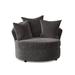 Barrel Chair - Andover Mills™ Alsup Barrel Chair, Wood in Gray | 38 H x 46 W x 44 D in | Wayfair CA70BB50C3E24057B9B1D5F392602E99