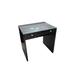 Latitude Run® SlayStation Mini Beauty Makeup Table w/ Two Drawers, Vanity Table w/ Clear View Glass Base Wood in Black/Brown | Wayfair