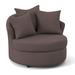 Barrel Chair - Andover Mills™ Alsup Barrel Chair Faux Leather/Polyester/Cotton/Other Performance Fabrics in Gray | 38 H x 46 W x 44 D in | Wayfair