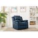 Andover Mills™ Kahler 37.75" Wide Faux Leather Manual Glider Recliner Faux Leather/Stain Resistant in Blue | 37.87 H x 37.75 W x 37.38 D in | Wayfair