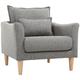 Miliboo - Fauteuil scandinave en tissu gris et bois clair kate - Gris