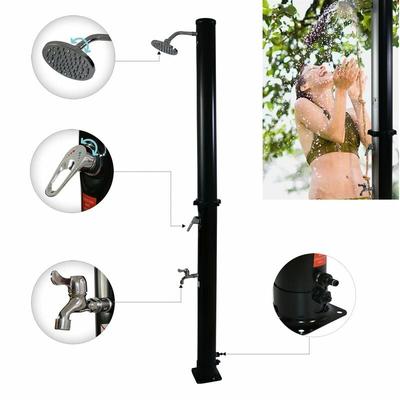 Außendusche Solardusche Schwarz Gartendusche 35L Campingdusche Pooldusche Outdoor Dusche Fußdusche Image