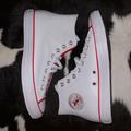 Converse Shoes | Converse Hi Top Leather Sneakers | Color: White | Size: 13.5