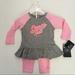 Nike Matching Sets | Nwt - Nike 9month Top & Pant Set | Color: Gray/Pink | Size: 9mb