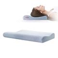 PETAMANIM Contour Memory Foam Pillow, Low Pillow, Thin Pillow, Ergonomic Orthopedic Sleeping Pillow, Hypoallergenic Pillow for Back, Stomach Sleepers,Blue,S