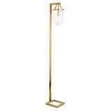 Shiloh Brass Floor Lamp with Seeded Glass Shade - Hudson & Canal FL1117