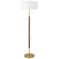 Simone Brass and Rustic Oak 2-Bulb Floor Lamp - Hudson & Canal FL1161