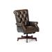 Maitland-Smith Kramer Swivel Tilt Executive Chair Upholstered, Leather in Black/Brown | 48 H x 27 W x 34 D in | Wayfair RA114ST-WIP-CAR