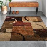 Black/Brown 46 x 0.43 in Area Rug - Lark Manor™ Geovany Abstract Brown/Black/Beige Area Rug, Polypropylene | 46 W x 0.43 D in | Wayfair