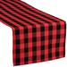 1 Pc, Buffalo Plaid Checkered Table Runner .13"x108"Black & Red - Buffalo Plaid Checkered Black & Red