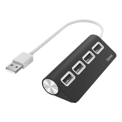 Hama USB-2.0-Hub, 4 Ports, schwarz schwarz Image