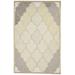 One of a Kind Hand-Tufted Modern 5' x 8' Trellis Wool Beige Rug - 5' x 8'