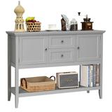 Modern Sideboard Table Wooden Buffet Table with Cabinets and Drawers