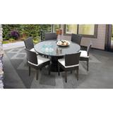 Barbados 60 Inch Outdoor Patio Dining Table with 6 Armless Chairs
