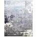 One of a Kind Hand-Knotted Modern 8' x 10' Abstract Silk Grey Rug - 8' x 10'