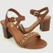 Coach Shoes | Coach Mid Heel Chain Sandals Size 5.5 | Color: Brown/Tan | Size: 5.5
