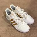 Adidas Shoes | Kids Adidas Grand Court K Sneakers | Color: Gold/White | Size: 7bb