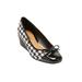 Wide Width Women's The Jade Slip On Wedge by Comfortview in Houndstooth (Size 12 W)