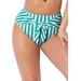 Plus Size Women's Striped Tie Front Bikini Bottom by Swimsuits For All in Aloe White Stripe (Size 14)