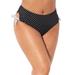 Plus Size Women's Bow High Waist Brief by Swimsuits For All in White Black Polka Dot (Size 12)