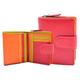 A1 FASHION GOODS Womens Soft Leather Purse Multicoloured Mid-Sized Cards ID Notes Coins RFID Safe Madam (Red/Multi)