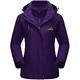 TACVASEN Waterproof Jacket Womens Skiing Winter Fleece Jacket Full Zip Hoodies Warm Jacket Ladies Snow Cold Outdoor Jacket Cargo Ski Jacket Windproof Snowboard Mountain Parka Purple