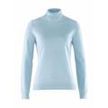 Avena Damen Rollkragenpullover Hellblau einfarbig