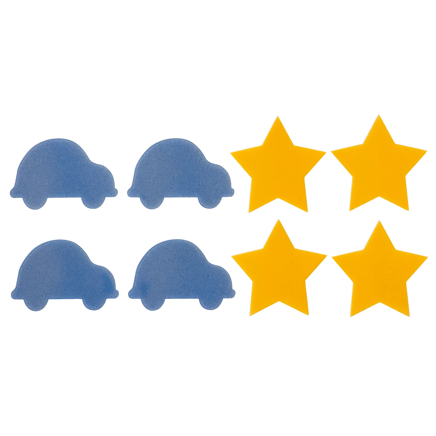buttinette Antidérapants "voitures & étoiles", 3,3 - 3,9 cm, contenu : 8 pièces