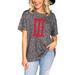 Women's Gameday Couture Gray/White Nebraska Huskers Tom Osborne 255 Collection Loose Fit Leopard T-Shirt
