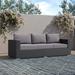 Stopover Outdoor Patio Sunbrella Sofa by Modway Wicker/Rattan/Sunbrella® Fabric Included in Gray | 35.5 H x 88 W x 35.5 D in | Wayfair