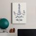 Winston Porter Navy Botanicals VII Premium Gallery Wrapped Canvas - Ready To Hang Canvas, Solid Wood in White | 36 H x 24 W x 1 D in | Wayfair