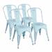 17 Stories Zoie Metal Slat Back Stacking Side Chair Metal in Blue | 34 H x 14.1 W x 14.1 D in | Wayfair 2C49624D6E254714B7B0DF9B912816D3